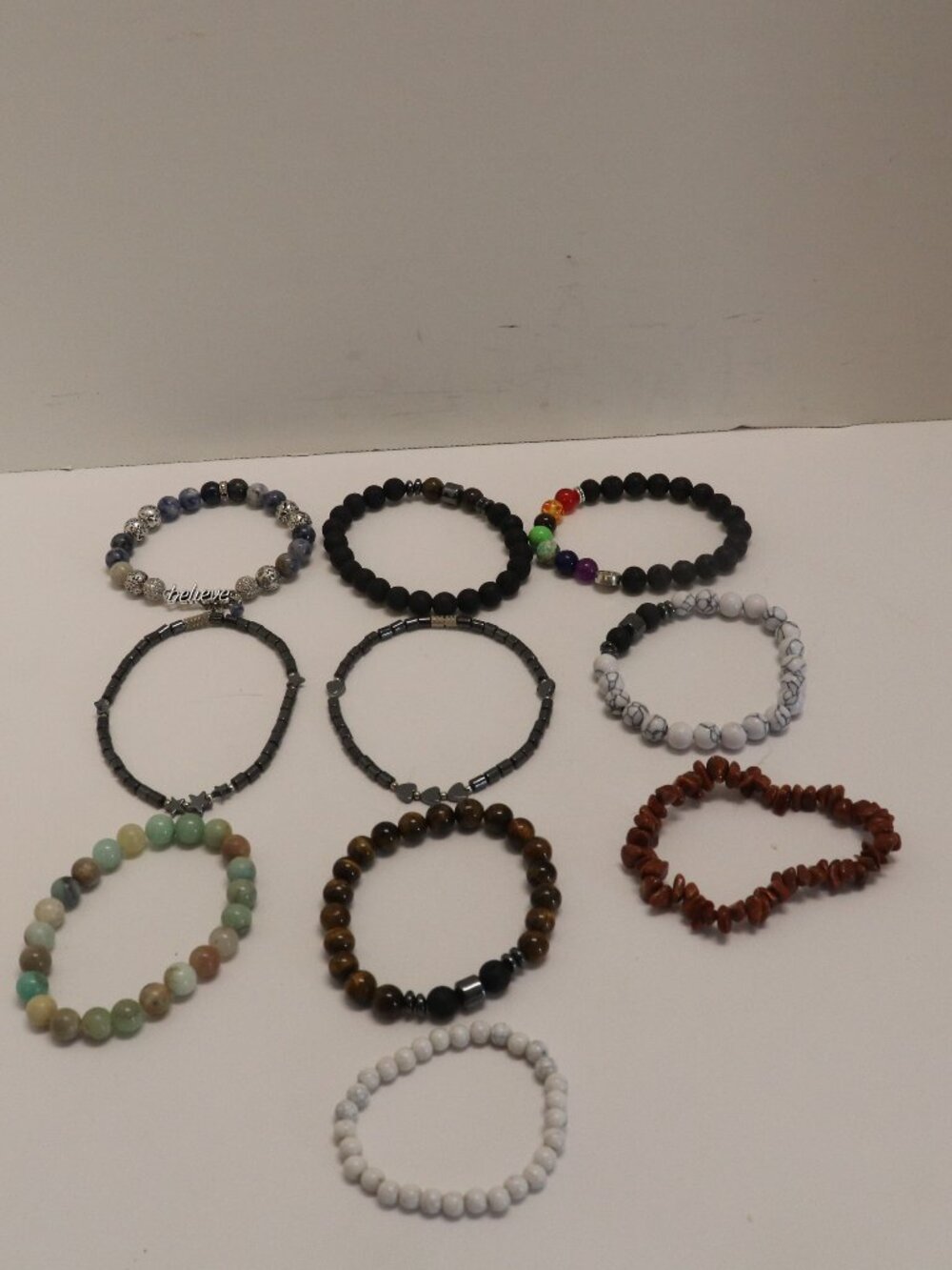 Lot of 10 Natural Stone Type Bead Women's Brackets